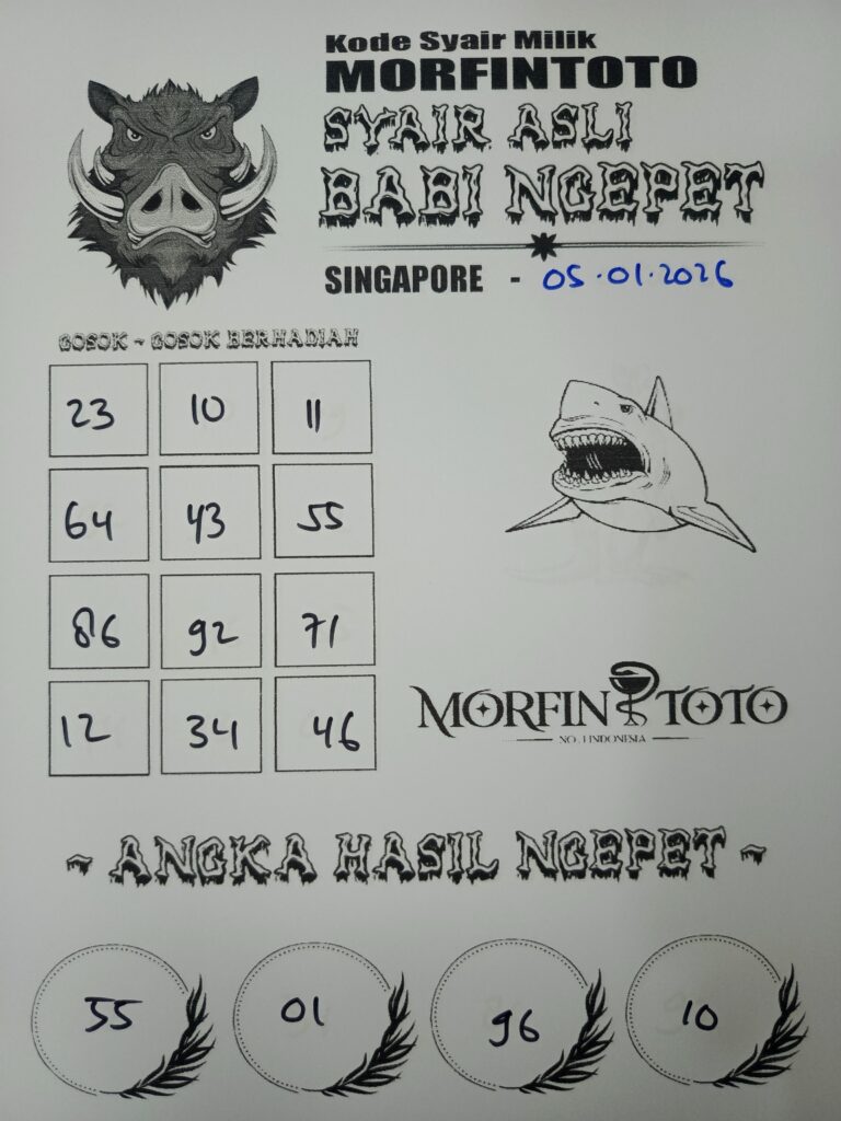 SYAIR TOGEL BABI NGEPET SINGAPORE 05 JANUARI 2026