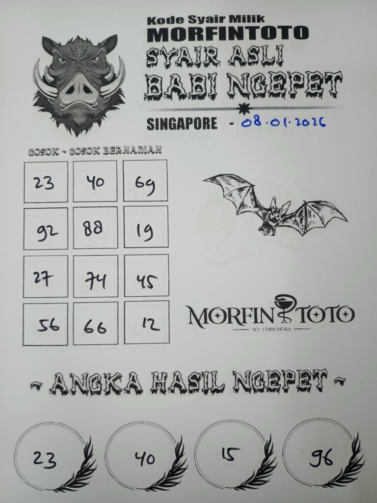 SYAIR TOGEL BABI NGEPET SINGAPORE 08 JANUARI 2026