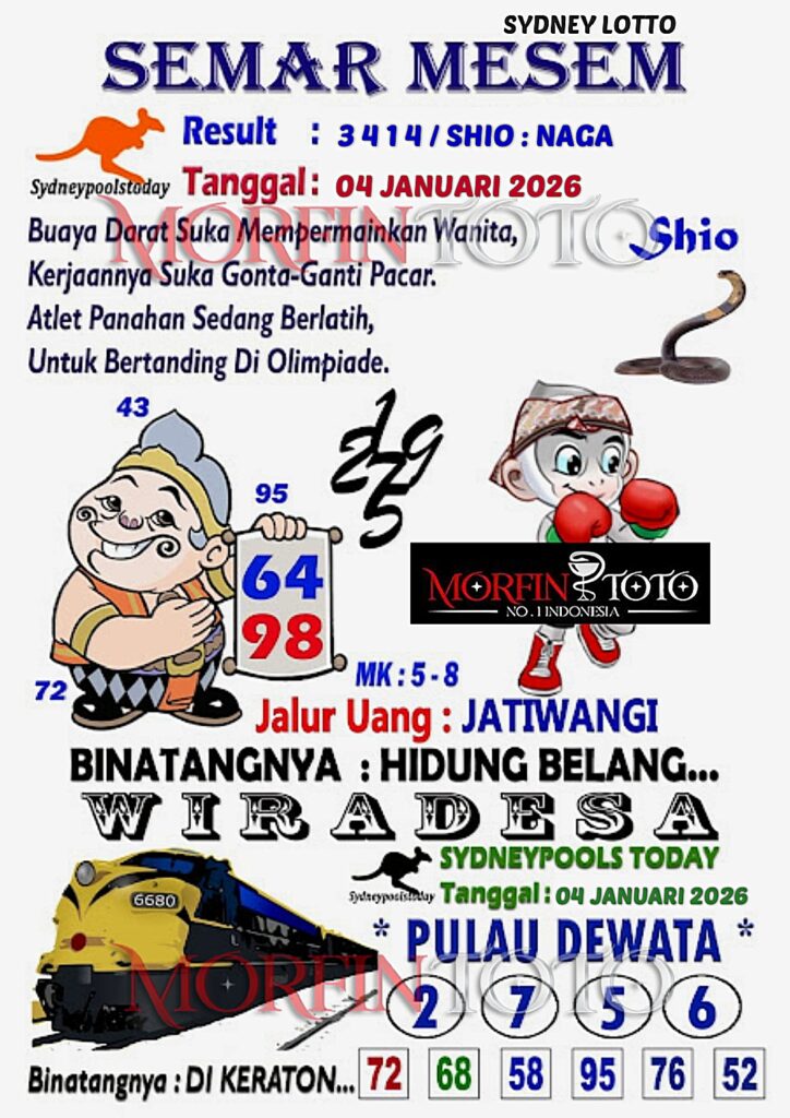 SYAIR TOGEL SEMAR MESEM SYDNEY 04 JANUARI 2026