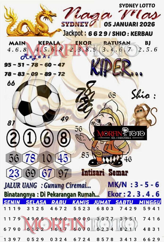SYAIR TOGEL NAGA EMAS SYDNEY 05 JANUARI 2026