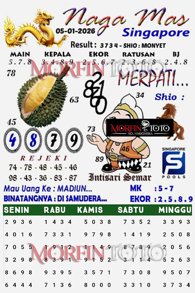SYAIR TOGEL NAGA EMAS SINGAPORE 05 JANUARI 2026
