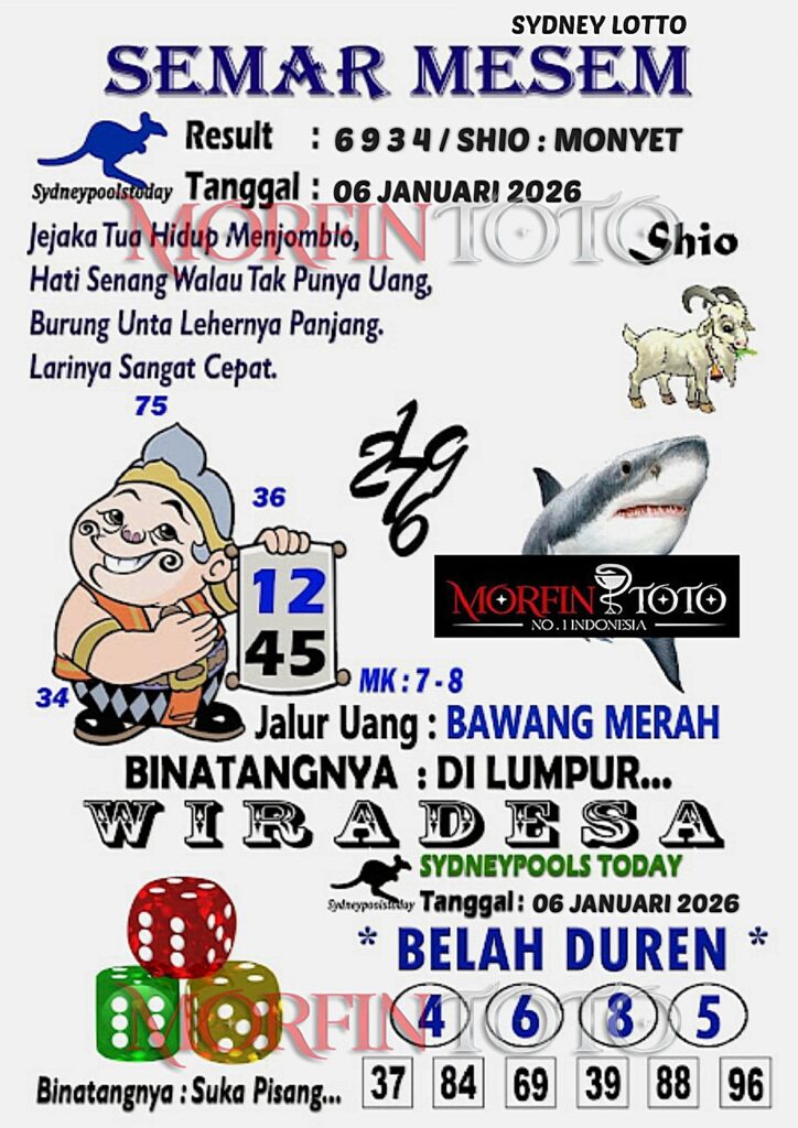 SYAIR TOGEL SEMAR MESEM SYDNEY 06 JANUARI 2026