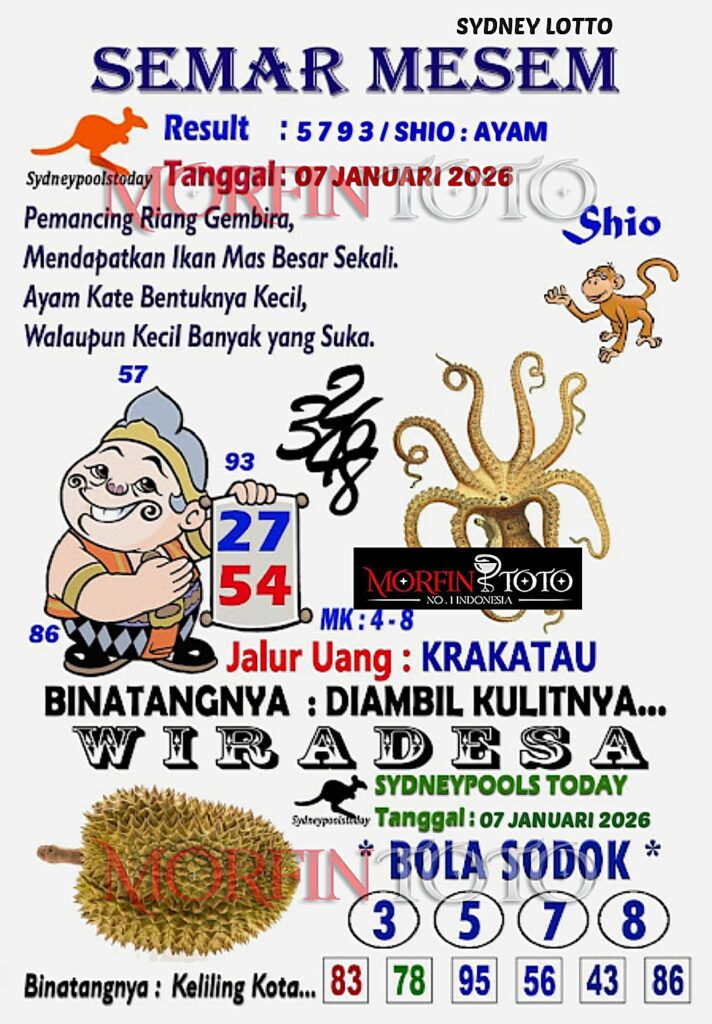 SYAIR TOGEL SEMAR MESEM SYDNEY 07 JANUARI 2026