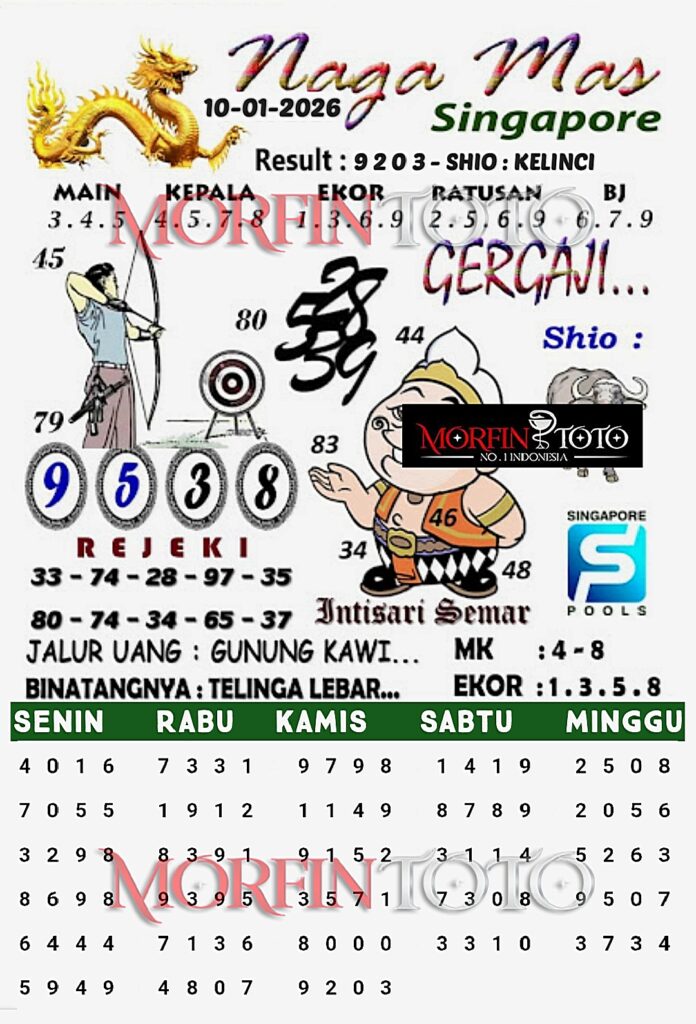 SYAIR TOGEL NAGA EMAS SINGAPORE 10 JANUARI 2026