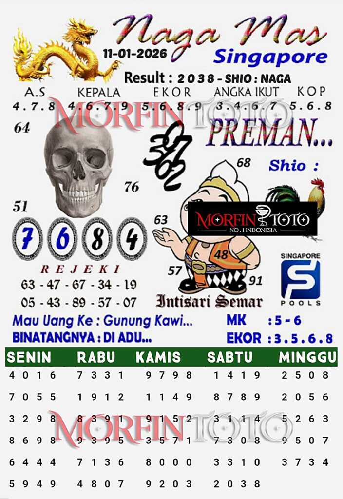 SYAIR TOGEL NAGA EMAS SINGAPORE 11 JANUARI 2026