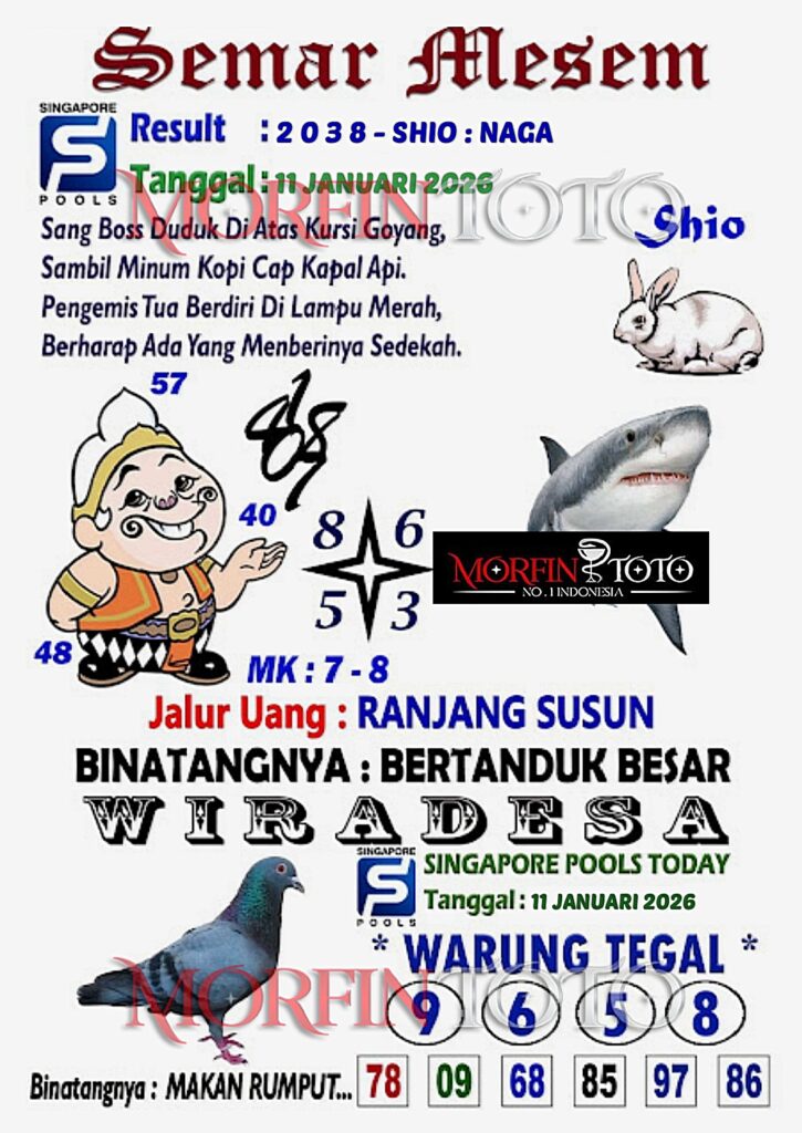 SYAIR TOGEL NAGA EMAS SINGAPORE 11 JANUARI 2026