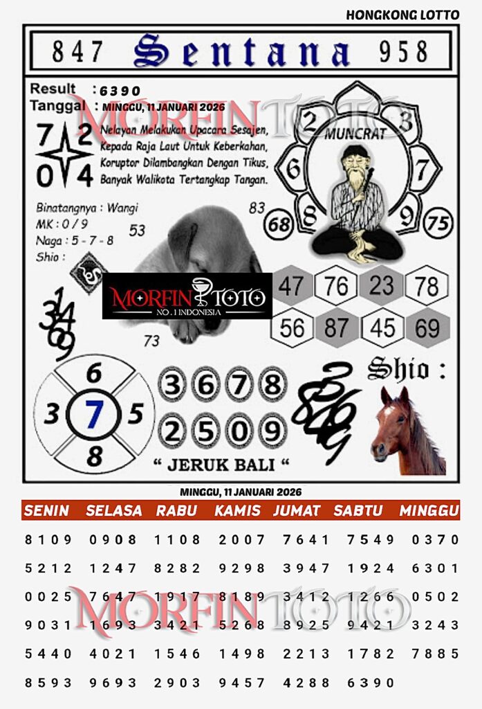 SYAIR TOGEL SENTANA HONGKONG 11 JANUARI 2026