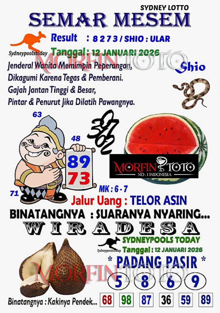 SYAIR TOGEL NAGA EMAS SYDNEY 12 JANUARI 2026