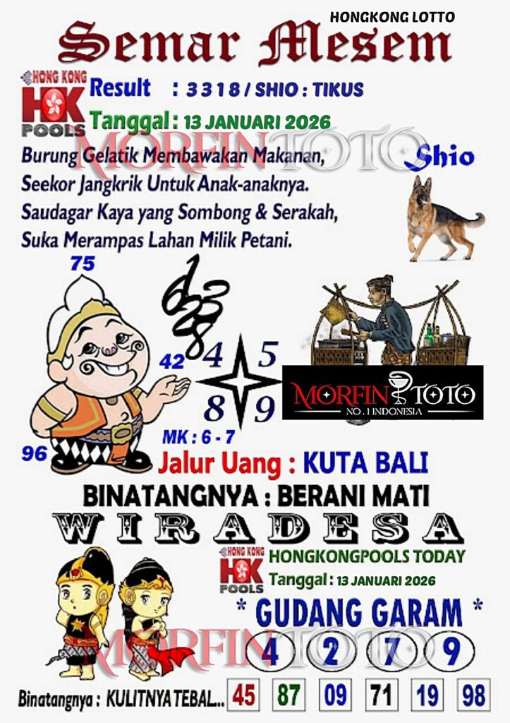SYAIR TOGEL NAGA EMAS HONGKONG  13 JANUARI 2026