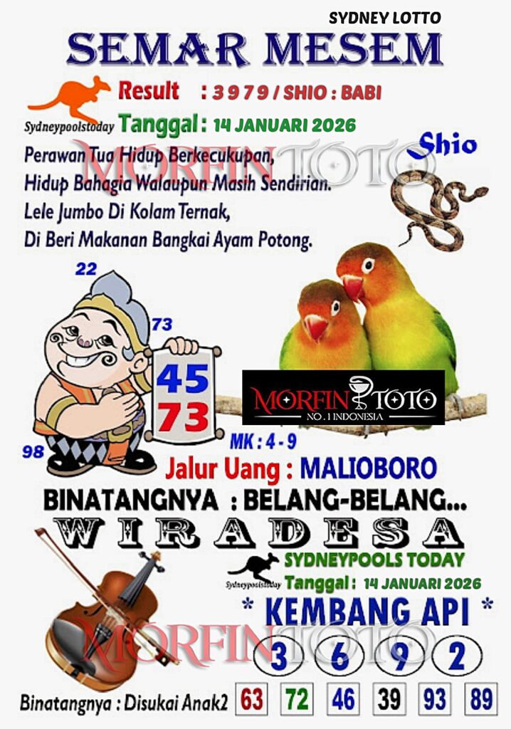 SYAIR TOGEL SEMAR MESEM SYDNEY 14 JANUARI 2026