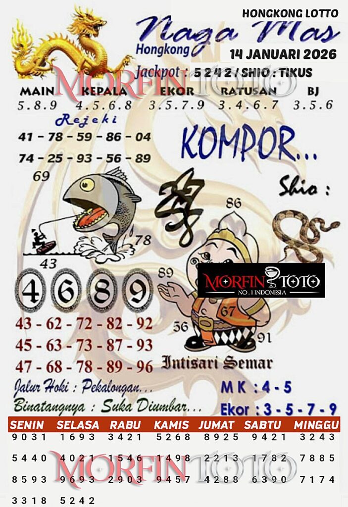 SYAIR TOGEL NAGA EMAS HONGKONG  14 JANUARI 2026