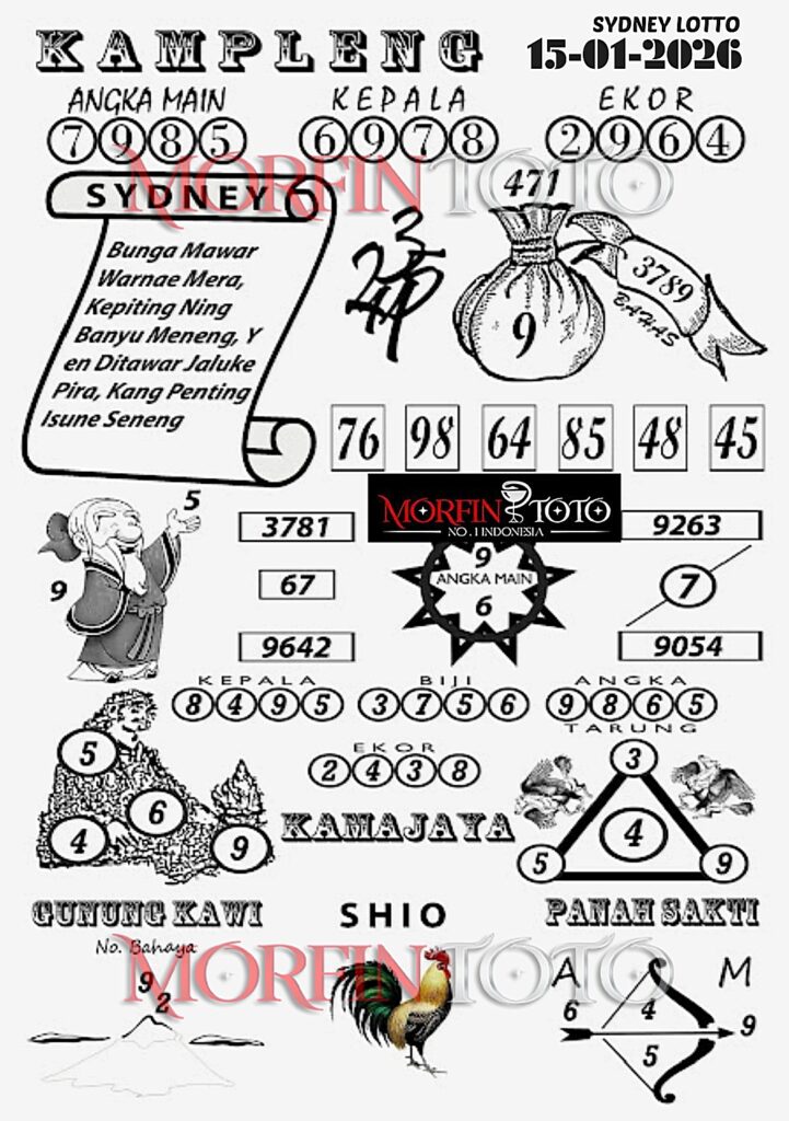 SYAIR TOGEL KAMPLENG SYDNEY LOTTO 15 JANUARI 2026