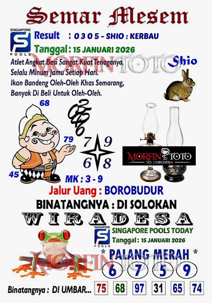 SYAIR TOGEL SEMAR MESEM SINGAPORE POOLS 15 JANUARI 2026