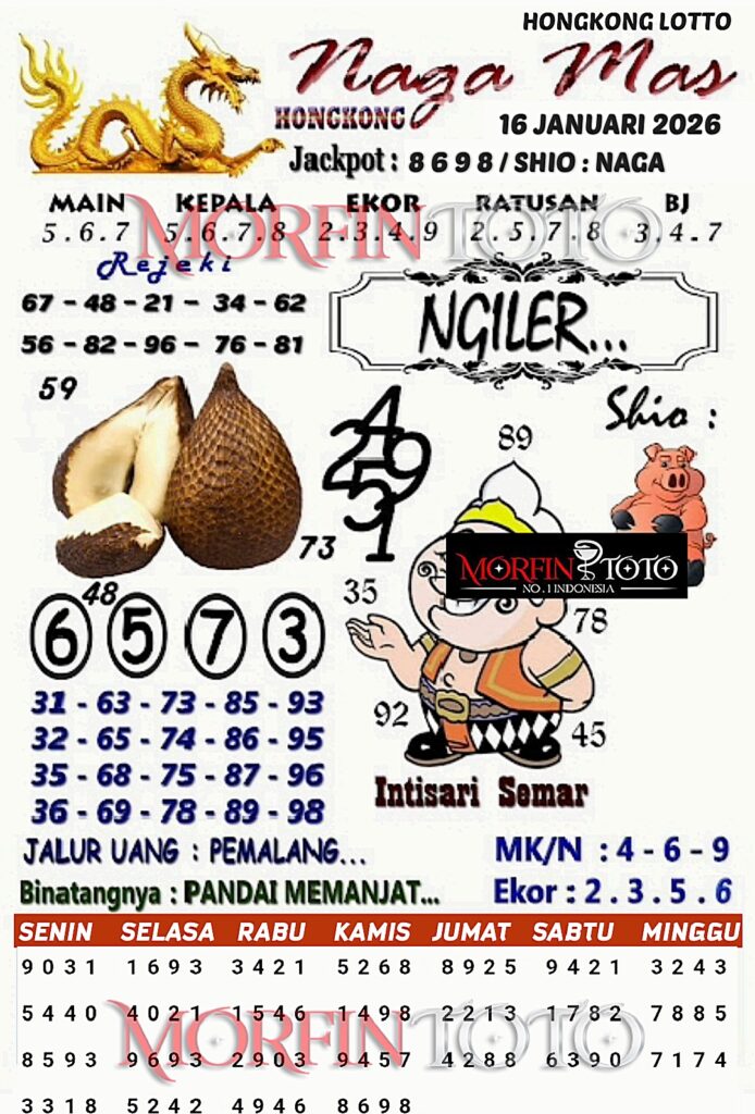 SYAIR TOGEL NAGA MAS  HONGKONG LOTTO 16 JANUARI 2026