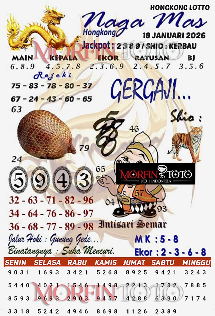 SYAIR TOGEL NAGA MAS  HONGKONG LOTTO 18 JANUARI 2026
