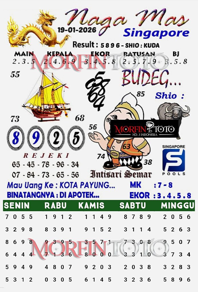 SYAIR TOGEL NAGA MAS SINGAPORE POOLS 19 JANUARI 2026