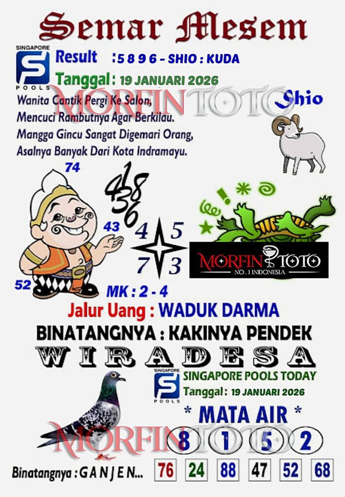 SYAIR TOGEL SEMAR MESEM SINGAPORE POOLS 19 JANUARI 2026