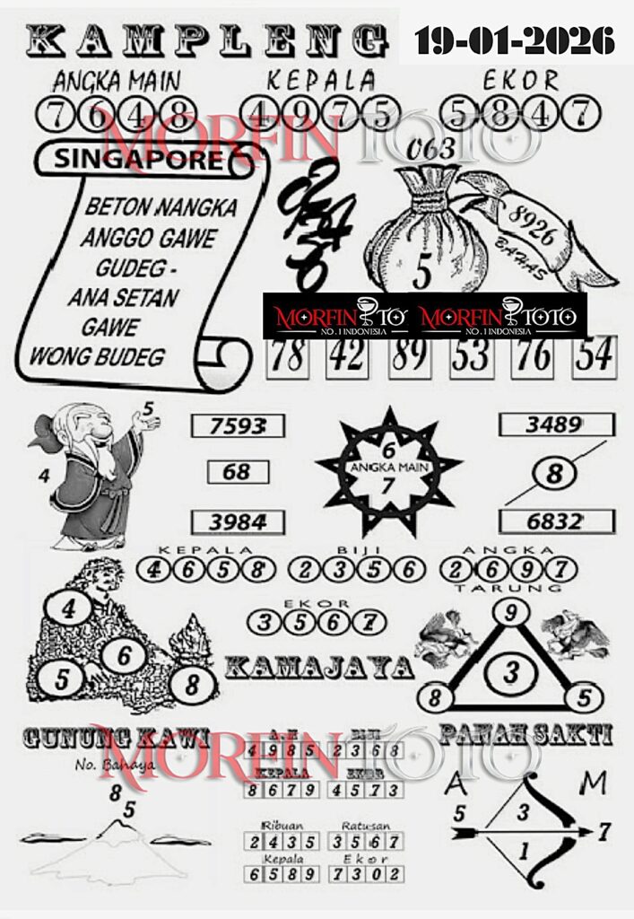 SYAIR TOGEL KAMPLENG SINGAPORE POOLS 19 JANUARI 2026