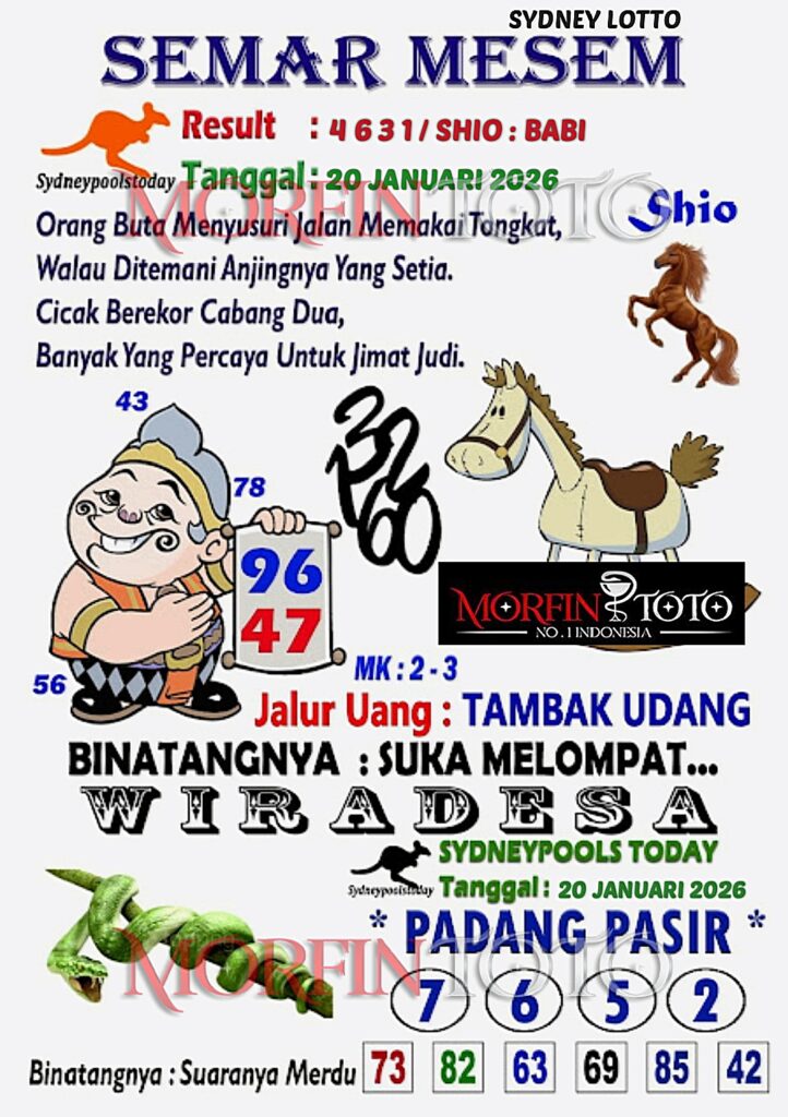 SYAIR TOGEL SEMAR MESEM SYDNEY LOTTO 20 JANUARI 2026