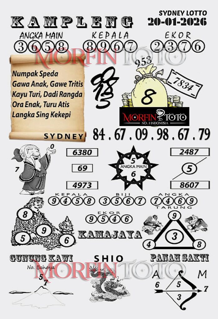 SYAIR TOGEL KAMPLENG SYDNEY LOTTO 20 JANUARI 2026