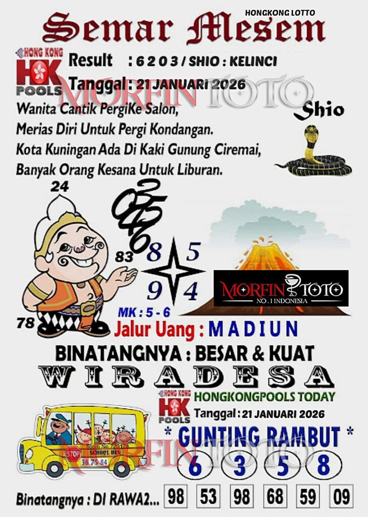 SYAIR TOGEL SEMAR MESEM  HONGKONG LOTTO 21 JANUARI 2026