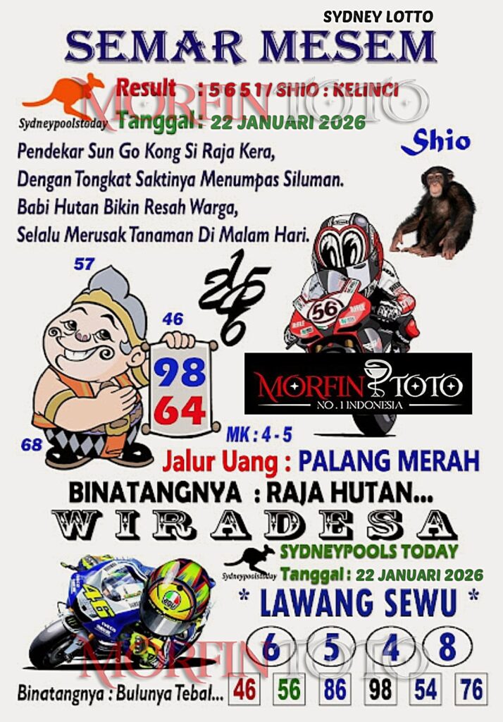 SYAIR TOGEL SEMAR MESEM SYDNEY LOTTO 22 JANUARI 2026
