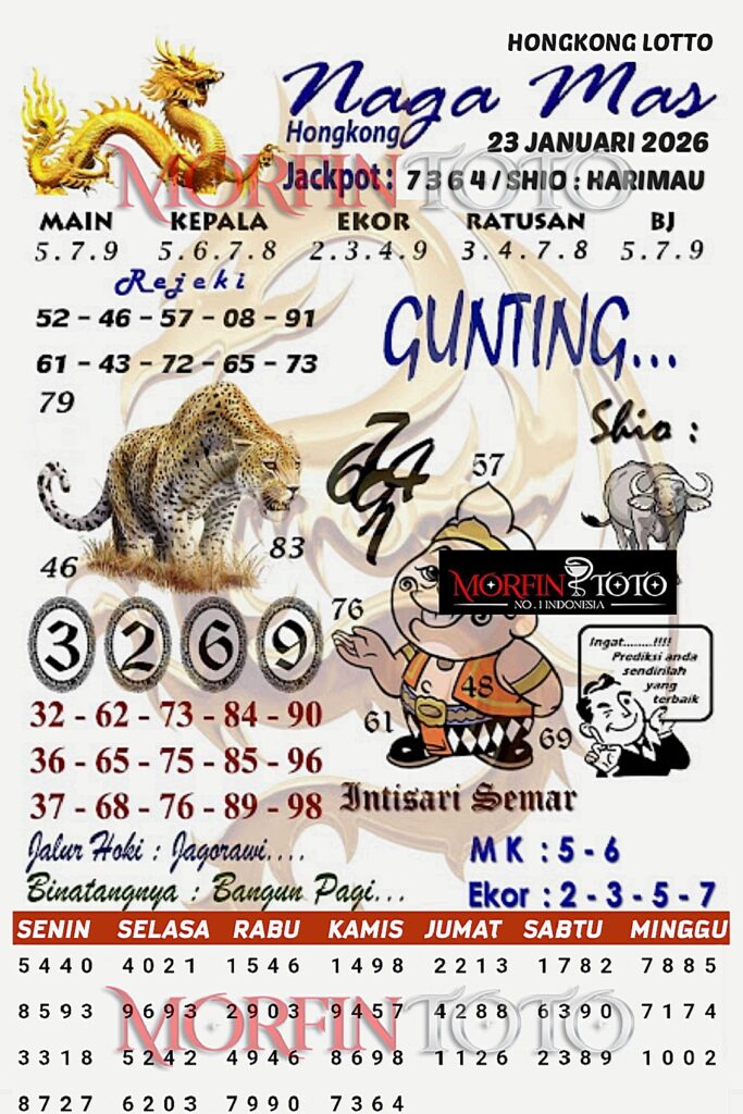 SYAIR TOGEL NAGA MAS  HONGKONG LOTTO 23 JANUARI 2026