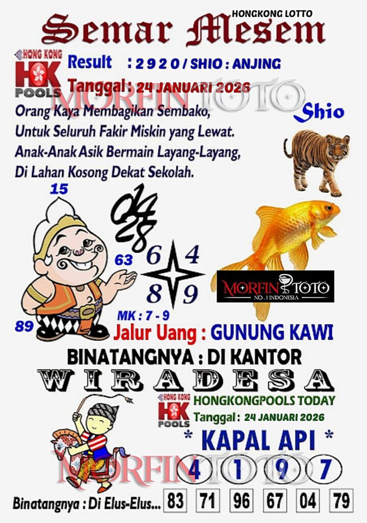 SYAIR TOGEL SEMAR MESEM  HONGKONG LOTTO 24 JANUARI 2026