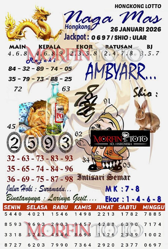 SYAIR TOGEL NAGA MAS  HONGKONG LOTTO 26 JANUARI 2026