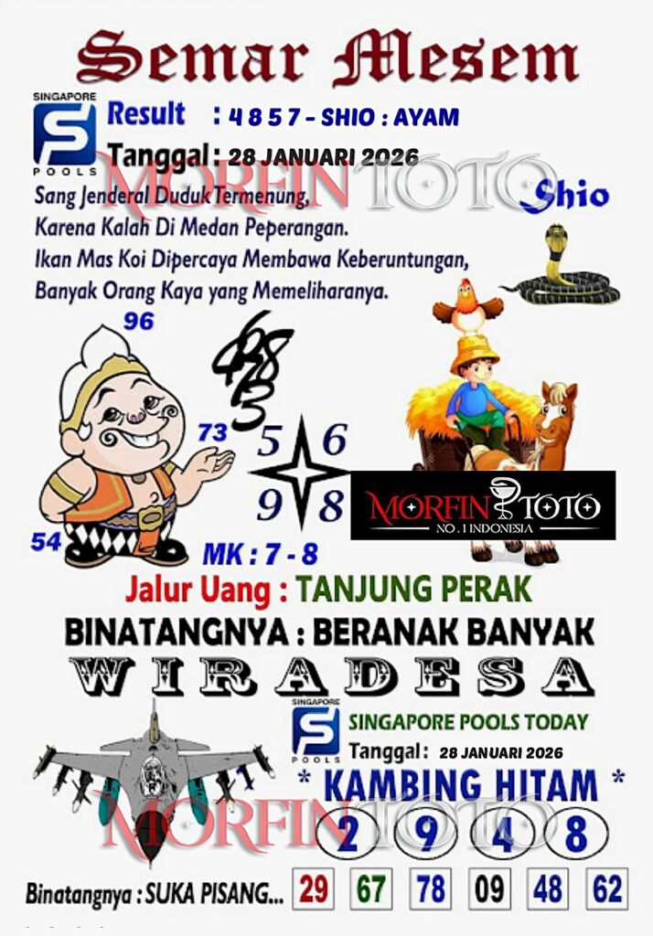 SYAIR TOGEL SEMAR MESEM SINGAPORE POOLS 28 JANUARI 2026