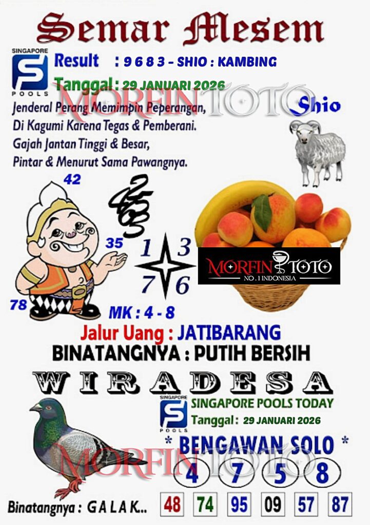 SYAIR TOGEL SEMAR MESEM SINGAPORE POOLS 29 JANUARI 2026