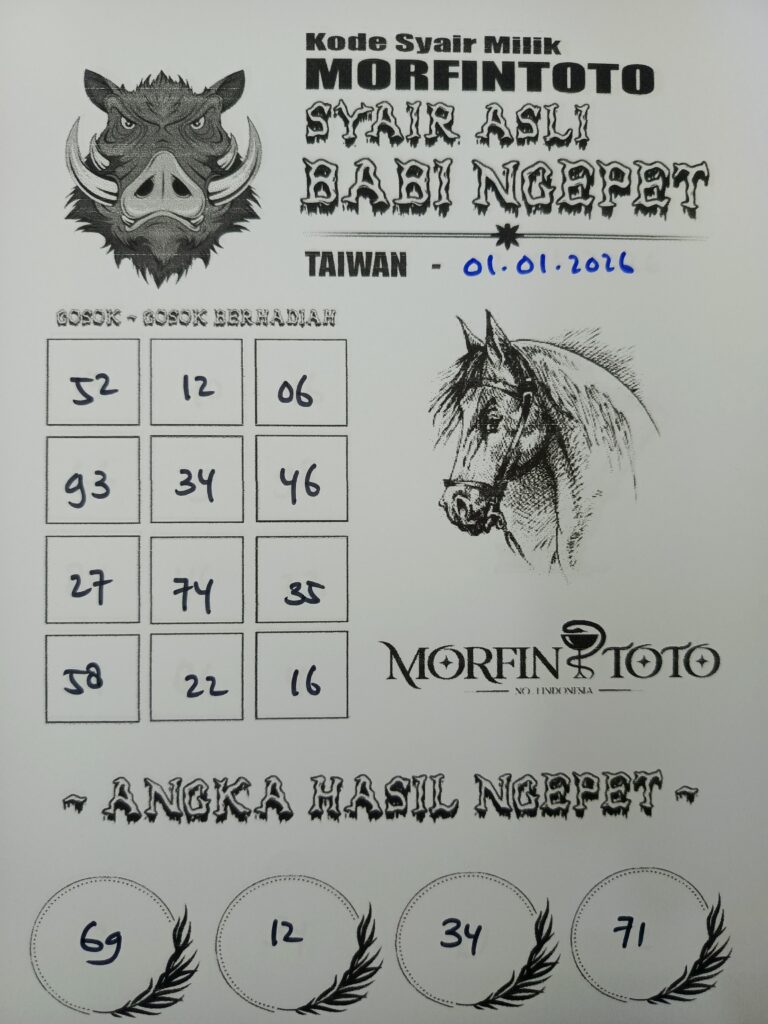 SYAIR TOGEL BABI NGEPET TAIWAN 01 JANUARI 2026