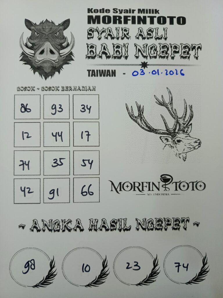 SYAIR TOGEL BABI NGEPET TAIWAN 03 JANUARI 2026