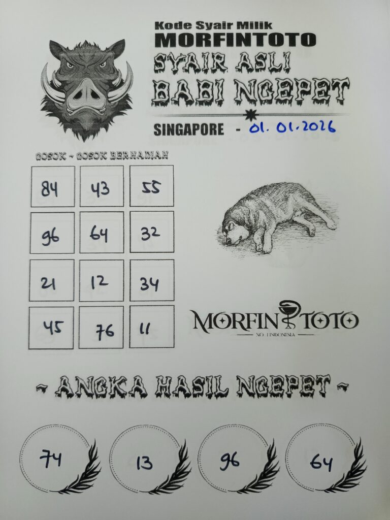 SYAIR TOGEL BABI NGEPET SINGAPORE 01 JANUARI 2026