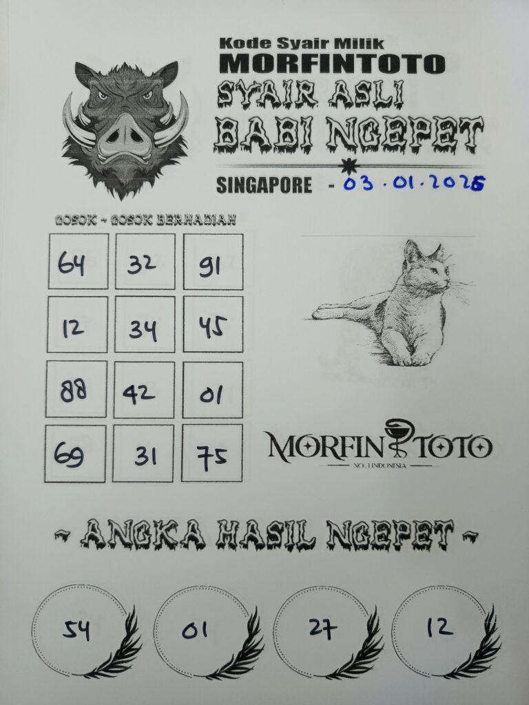 SYAIR TOGEL BABI NGEPET SINGAPORE 03 JANUARI 2026