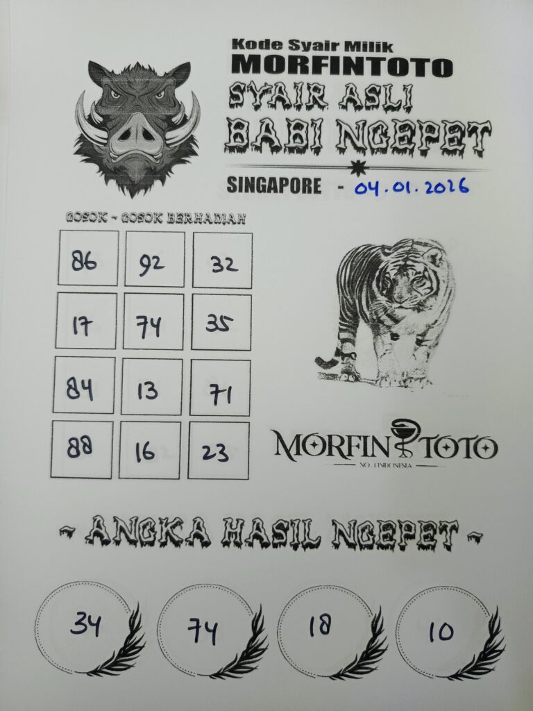 SYAIR TOGEL BABI NGEPET SINGAPORE 04 JANUARI 2026