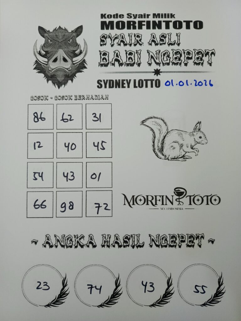 SYAIR TOGEL BABI NGEPET SYDNEY 01 JANUARI 2026