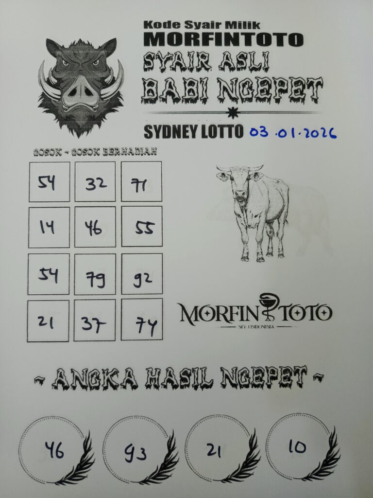 SYAIR TOGEL BABI NGEPET SYDNEY 03 JANUARI 2026