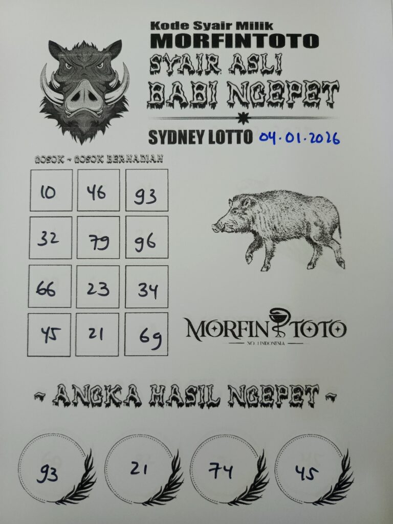 SYAIR TOGEL BABI NGEPET SYDNEY 04 JANUARI 2026
