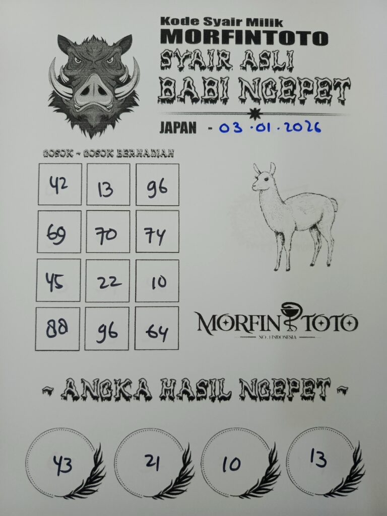 SYAIR TOGEL BABI NGEPET JAPAN 03 JANUARI 2026