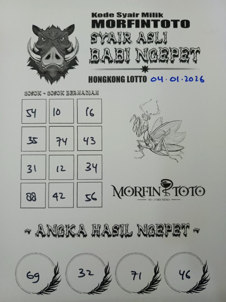 SYAIR TOGEL BABI NGEPET HONGKONG 04 JANUARI 2026