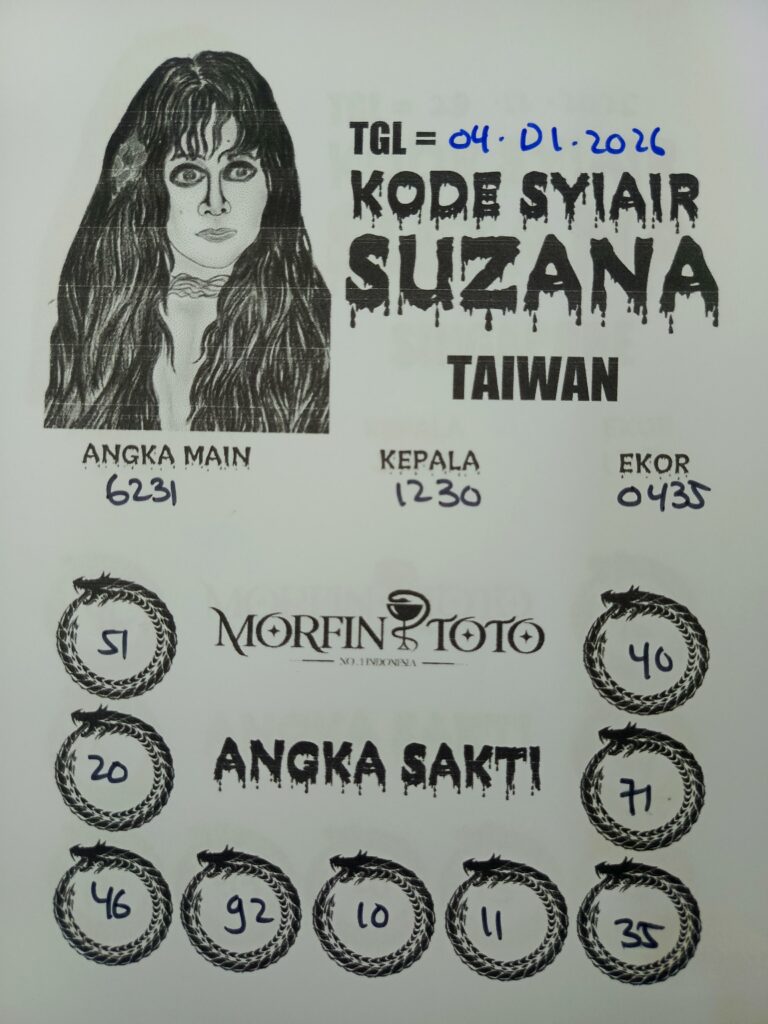 SYAIR TOGEL SUZANA  TAIWAN 04 JANUARI 2026