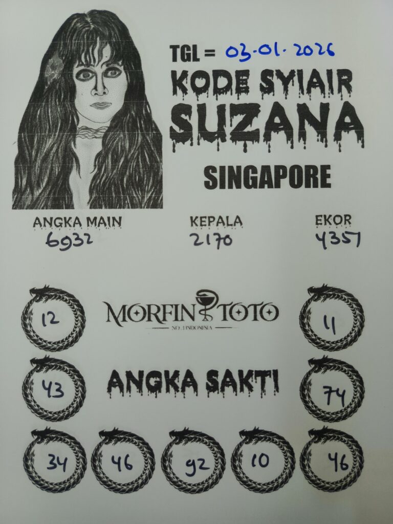 SYAIR TOGEL SUZANA  SINGAPORE 03 JANUARI 2026
