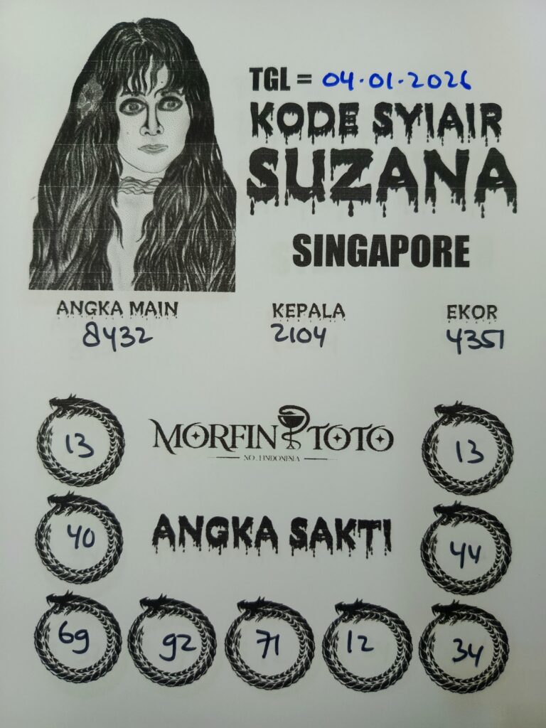 SYAIR TOGEL SUZANA  SINGAPORE 04 JANUARI 2026