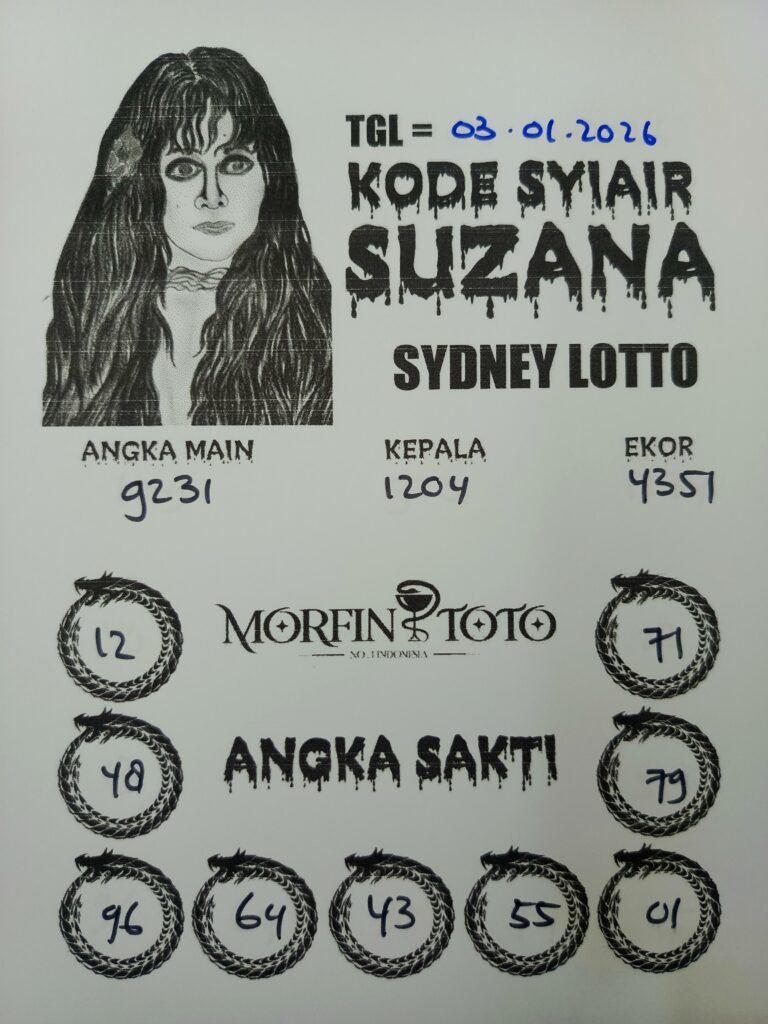 SYAIR TOGEL SUZANA  SYDNEY 03 JANUARI 2026