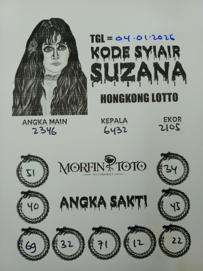 SYAIR TOGEL SENTANA HONGKONG 04 JANUARI 2026