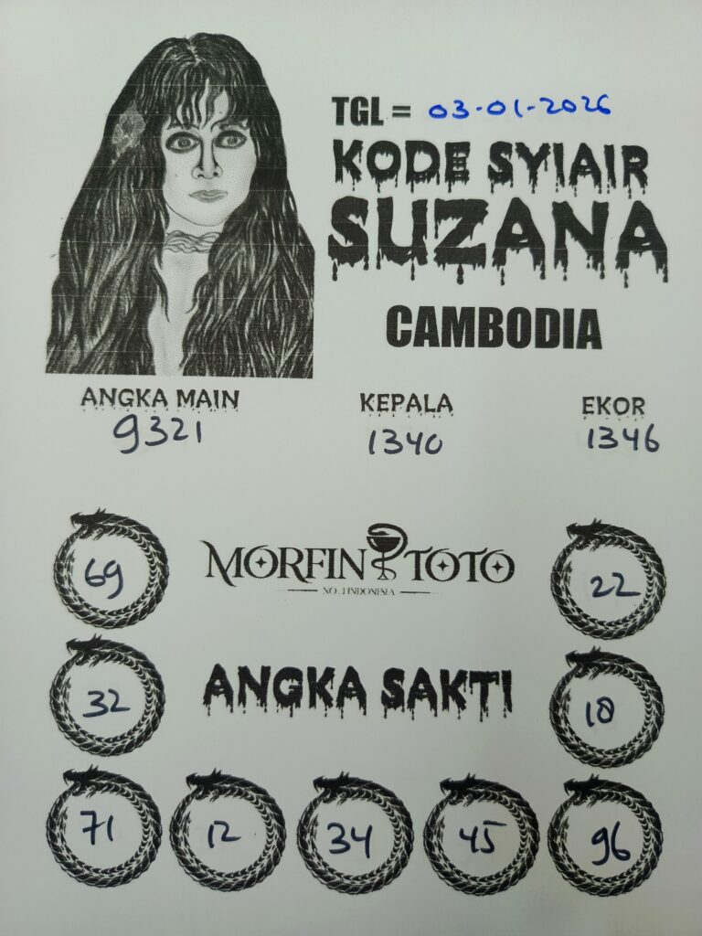 SYAIR TOGEL SUZANA  CAMBODIA 03 JANUARI 2026