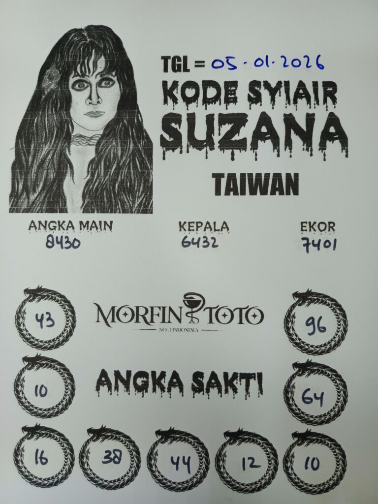 SYAIR TOGEL SUZANA TAIWAN 05 JANUARI 2026