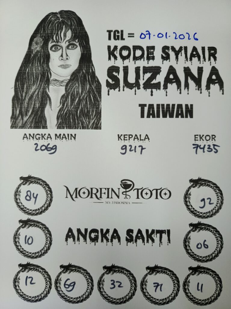 SYAIR TOGEL SUZANA  TAIWAN 07 JANUARI 2026