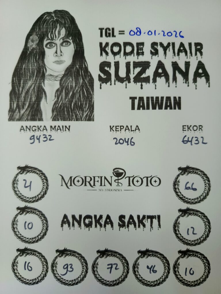 SYAIR TOGEL SUZANA  TAIWAN 08 JANUARI 2026